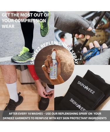 Skineez Compression Ankle Sleeve 20-30mmHg - Medical Grade Reduces Swelling & Heel Pain Ultra-Soft & Breathable - Black/Gray L/XL (2 Sleeves - Buy Online on GoSupps.com