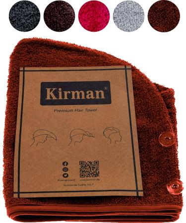 Kirman Premium Haarurban Towel - 100% Cotton Quick-Drying Turban for Short & Long Hair - Cinnamon Brown 1 Piece - Buy Online on GoSupps.com