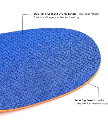 Arch Support Orthotic Shoe Inserts for Men & Women | Relief for Plantar Fasciitis Flat Feet & Heel Pain | Sizes S 6.5-8.5 M & 7.5-9.5 W - Buy Online on GoSupps.com