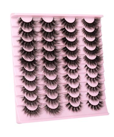 GVEFETIEE Wispy 20MM Long Dramatic False Eyelashes - 20 Pairs Fluffy Volume Mink Lashes, 4 Styles, Reusable Handmade Soft Faux Mink Eye Lashes Pack - A-Wanda - Buy Online on GoSupps.com