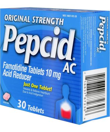 Original Strength Pepcid AC - 30 Tablets | All-Day Acid Indigestion Relief - Buy Online on GoSupps.com