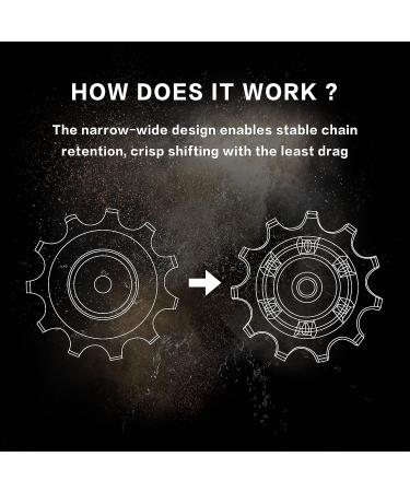 TRiPEAK Campagnolo 10/11T Stainless Steel Bearing Jockey Wheel Pulley Set - Black - Buy Online on GoSupps.com