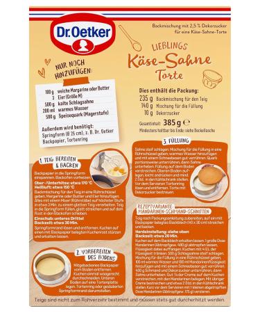 Dr. Oetker Cheese Cream Cake Mix - 4 x 385g | Easy Baking for Perfect Cheesecakes - Buy Online on GoSupps.com