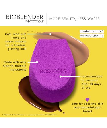 EcoTools Bioblender Makeup Sponge Trio - Large, Medium, Small | Cruelty Free, Vegan Beauty Sponges for Liquid and Cream Foundation - 3 Pack - Buy Online on GoSupps.com