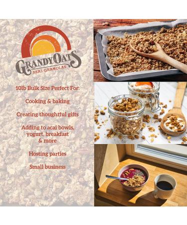 Grandy Oats Organic Granola 10lb - Low Sugar, High Protein, Non-GMO & Dairy Free - Buy Online on GoSupps.com