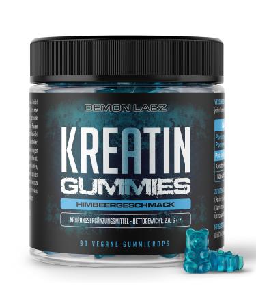 Demon Labz Creatine gummy bears - high -dose with 3000mg Creatine HCL with high absorption - laboratory test & vegan - 90 rubber with raspberry flavor (Creatine rubber - Blue Raspberry) - Buy Online on GoSupps.com