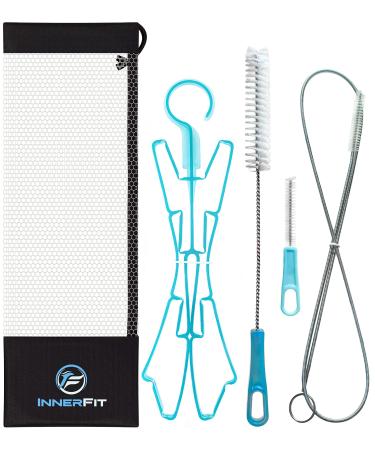 InnerFit Hydration Bladder Cleaning Kit - 5 in 1 Water Bladder Cleaning Kit for Universal Bladders - 3 Brushes - 1 Collapsible Frame - 1 Carrying Pouch