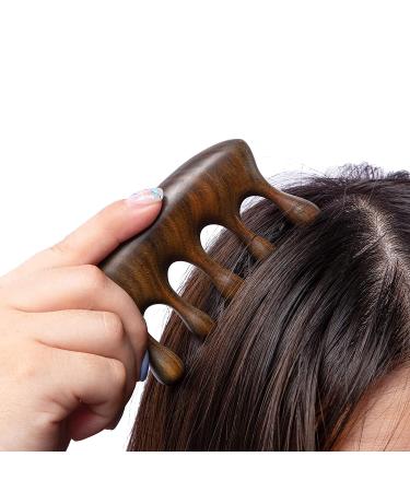 Moreinday Handmade Sandalwood Massage Comb Gift for Women - Scalp Massager & Lucky Wooden Comb 01 - Buy Online on GoSupps.com