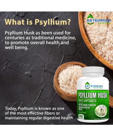 Psyllium Husk Caps 725mg | All Natural Fiber Supplement | 240 Capsules | Supports Healthy Digestion | Made in USA - Buy Online on GoSupps.com
