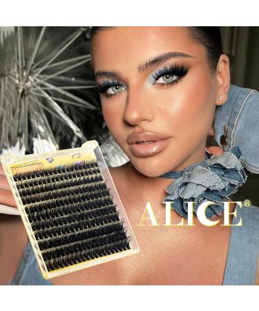 ALICE Fluffy Volume Lash Clusters Natural Lash Extensions DIY Eyelash Extensions 220Pcs 3D Wispy Individual Lashes(10-16mm 0.05D D Curl) A - 3D Wispy - Buy Online on GoSupps.com