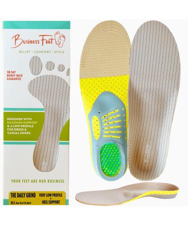 The Daily Grind! Shoe Insoles Men & Shoe Inserts for Women Breathable Hexa Gel Insoles Heel Cushion. Best Insoles for Heel Pain Lightweight Thin Inserts that Don't Crowd Toe Box Metatarsal Support M/S M/S (M 6.5-11 W 6-12 )