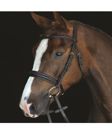 Collegiate Mono Crown Padded Raised Cavesson Bridle - Full Black - Buy Online on GoSupps.com