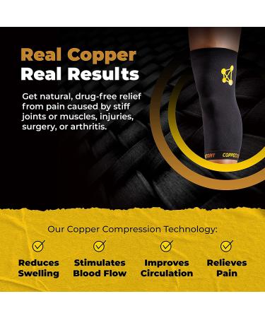 CopperJoint Compression Knee Sleeve - Support for Workout, Running, Weightlifting - Large Size for Arthritis Pain & Swelling - Buy Online on GoSupps.com