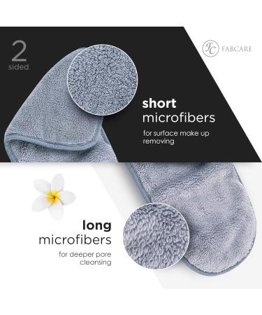 FABCARE Makeup Remover Cloth Set | 4 Washable Microfibre Face Cloths - DERMATEST Very Good - Integrated Glove for Easy Makeup Removal - Buy Online on GoSupps.com