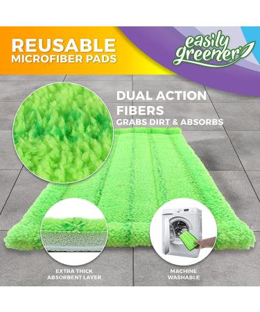 Swiffer WetJet Compatible Microfiber Mop Pads - Reusable Refills by Easily Greener | Fits Wet Jet - 2 Count - Buy Online on GoSupps.com