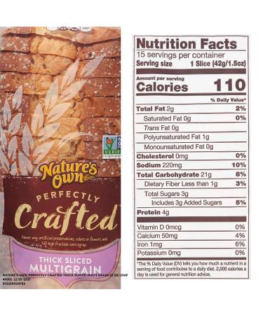 Nature's Own Multi Grain Bread Loaf - 22 oz Bag - Buy Online on GoSupps.com