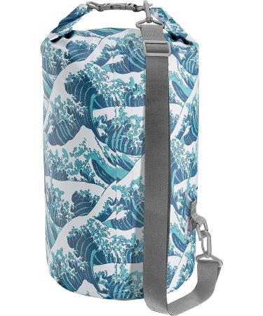 Skog Kust DrySk Waterproof Floating Dry Bag with Zippered Pocket | Ideal for Kayaking, Rafting, Boating, Swimming, Camping | 5L Waves Design - Buy Online on GoSupps.com