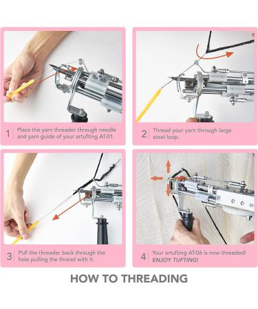 2-in-1 Cut Pile Loop Pile Tufting Gun Starter Kit | Electric Rug Tufting Machine with 10 Skin Stickers | Baby Pink Carpet Weaving Flocking Tool - Buy Online on GoSupps.com