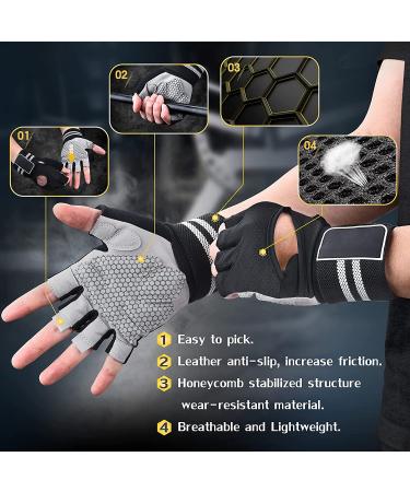 Astaresk 'Rock-Climber' Workout Gloves with Wrist Wrap Support - Full Palm Protection for Men and Women - Ideal for Weightlifting, Training, Fitness, Exercise, Hanging, Pull-ups - Large Size - Buy Online on GoSupps.com