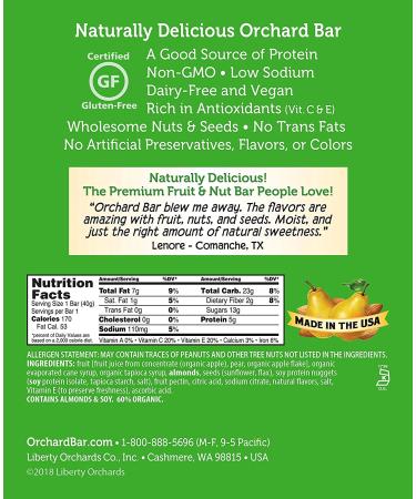 Orchard Bars Orchard Pear Almond Fruit & Nut Bars - 1.4 oz (Pack of 12) | Non-GMO | Almond Crunch Flavor - Buy Online on GoSupps.com