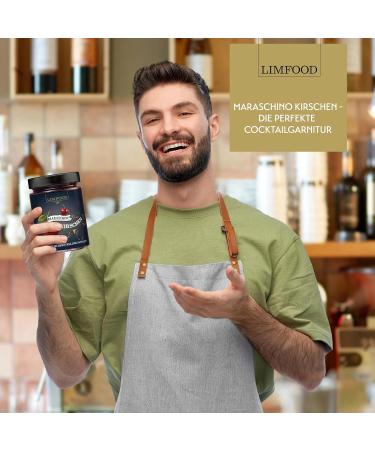Limfood 400g Maraschino Cherries | Aromatic Italian Cherries in Syrup for Cocktails & Ice Cream - Non-Alcoholic Treat - Buy Online on GoSupps.com