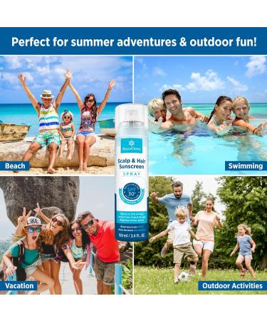 Roycederm Scalp Sun Spray: Protect Scalp and Hair Fading - Non-Greasy Formula with Vitamin E - Suitable for Face and Body Beach Essentials 100 mL - Buy Online on GoSupps.com