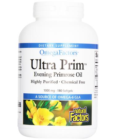 Natural Factors OmegaFactors Ultra Prim Evening Primrose Oil 1000 mg 180 Softgels
