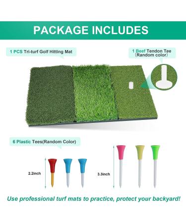 NEWCARE Golf Hitting Mat 3-in-1 Foldable Grass Mat - Practice Chipping, Swing Detection, Batting - Backyard Portable Mat for Driving & Putting - Golf Training Tri-Turf Mat - Buy Online on GoSupps.com