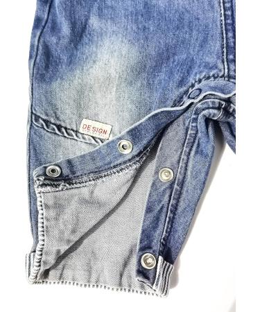 KIDSCOOL SPACE Flower Embroidered Denim Overalls for Baby & Little Girls, Blue (2-3 Years) | Washed Cotton | Style 2182 - Buy Online on GoSupps.com