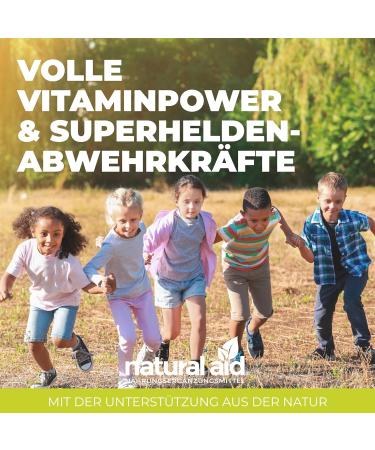 Natural Aid Daily Vegan Kids Vitamins - Complete B12 D3 Omega-3 Calcium & More - 120 Capsules for Immune & Bone Support - Buy Online on GoSupps.com