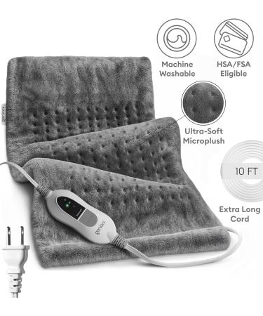 GENIANI Heating Pad for Back Pain - 2X-Large 18"x26" - Tabby Gray - Buy Online on GoSupps.com