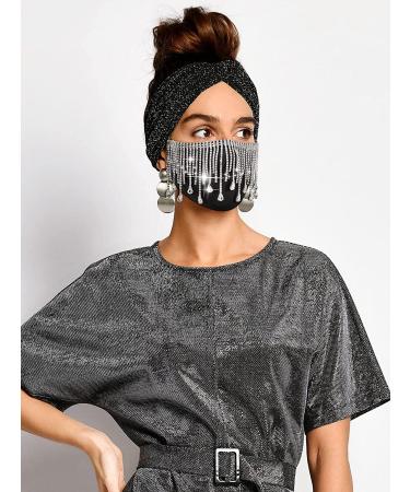 SATINIOR 2-Piece Sparkly Rhinestones Mesh Face Covers with Bling Crystal Tassels - Perfect for Halloween, Masquerade Parties, and Nightclubs - For Women and Girls - Buy Online on GoSupps.com