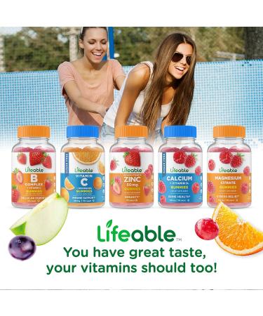 Lifeable Sugar Free Vitamin D 5000 IU + Vitamin C Gummies Bundle - Great Tasting Vitamin Supplement Gluten Free GMO Free Chewable Gummy - Buy Online on GoSupps.com