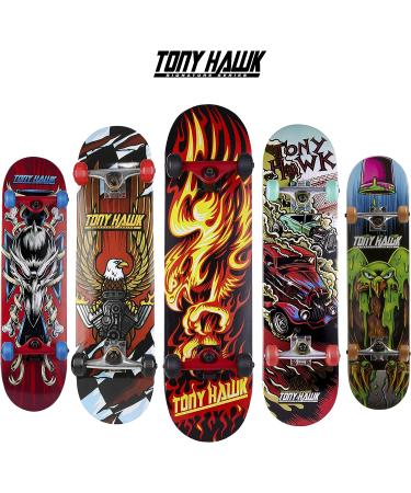Tony Hawk 31 Inch Skateboard - Signature Series 4 - 9-Ply Maple Deck for Cruising, Carving, Tricks, and Downhill - Flame Hawk - Buy Online on GoSupps.com
