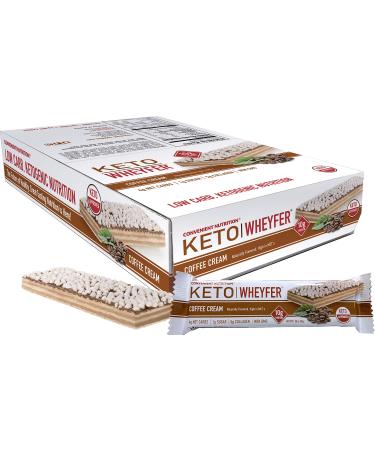 Convenient Nutrition Keto WheyFer Protein Snack Bars - Low Carb, Low Sugar, Ketogenic - Coffee Cream 10 Bars