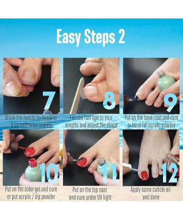 Novo Ovo 504 Long Toenail Tips - Clear Artificial Full Cover Gel Toenails Soft Gel Nail Set 12 Sizes for Easy Application - Buy Online on GoSupps.com