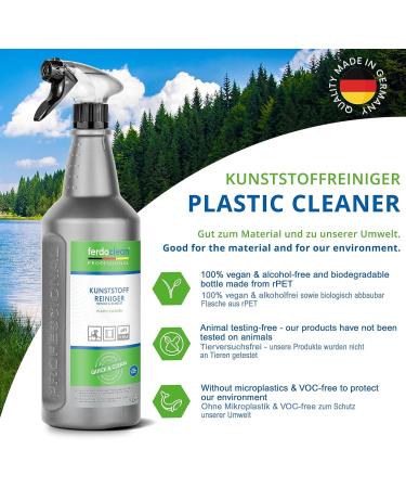 Ferdoclean Organic Plastic Cleaner 5x1000ml | PVC Cleaner for Window Frames & Garden Furniture | Stubborn Dirt Remover - Buy Online on GoSupps.com