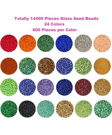 EuTengHao Glass Seed Beads Kit - 14400pcs, DIY Jewelry Making Supplies with 0.5mm string - 24 Colors - Buy Online on GoSupps.com