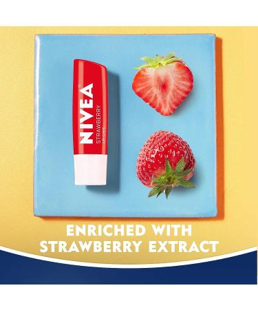 NIVEA Strawberry Lip Care - Tinted Lip Balm Pack of 4 for Soft Beautiful Lips - Buy Online on GoSupps.com