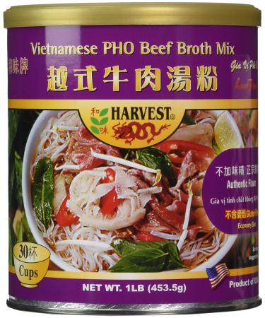PHO Beef Broth Mix (Gluten Free) by Harvest2000 1 Pound (Pack of 1)