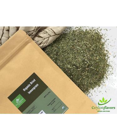 Organic Premium Grade Dried Lemongrass Cut - 2 oz/56g | Harvested from Organic Farm in Sri Lanka - Buy Online on GoSupps.com