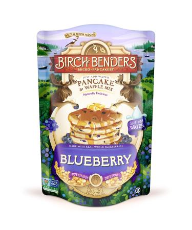 Blueberry Pancake and Waffle Mix by Birch Benders, Made with Real Blueberries, Just Add Water, Non-GMO, Dairy Free, Just Add Water, 14 Ounce, 1 Pack