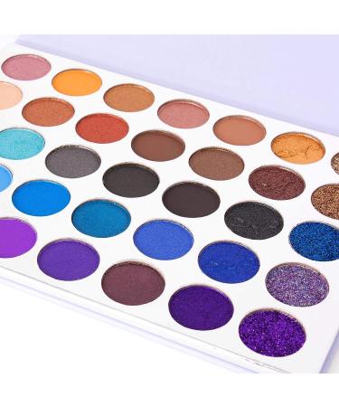Alice+Jane 35 Color High Pigment Eyeshadow Palette with Glitter and Cream Lavender Brown - Shop Now - Buy Online on GoSupps.com