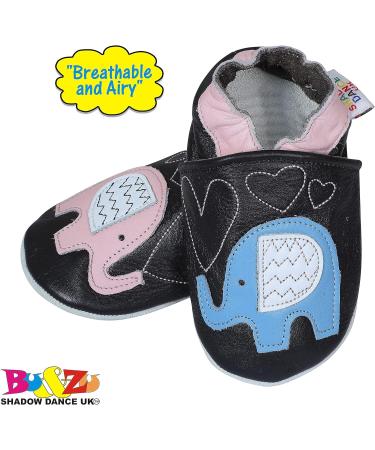 SHADOW DANCE UK Baby Shoes | Soft Sole Toddler Shoes | Leather Kids Winter Booties | Pink Blueelephants | 12-18 Months - Buy Online on GoSupps.com