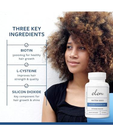Elon Thinning Hair Scalp Cleanser & Matrix 5000 Biotin Hair Vitamins Bundle - (60 Hair Growth Pills) - Biotin 5000mcg Vitamins for Hair Growth - Buy Online on GoSupps.com