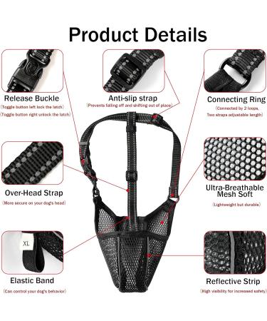 Breathable Muzzle for Large Dogs | Adjustable Reflective Strap | Prevent Biting & Chewing | E-commerce Shipping Worldwide - Buy Online on GoSupps.com