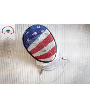 USA Flag Design Foil Fencing Mask with CE350N Certification | Anti-Glare Finish & Padded Bib | X-Small Size with Adjustable Strap - Buy Online on GoSupps.com