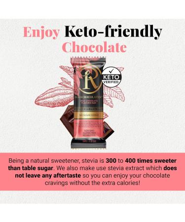 Ross Chocolates Gourmet Chocolate Bars | Sweetened with Stevia | Sugar Free| Low Glycemic | Keto Friendly | Good for Diabetics | Non-GMO |12 Count Box (Milk Chocolate) Milk Chocolate 12 Count (Pack of 1) - Buy Online on GoSupps.com