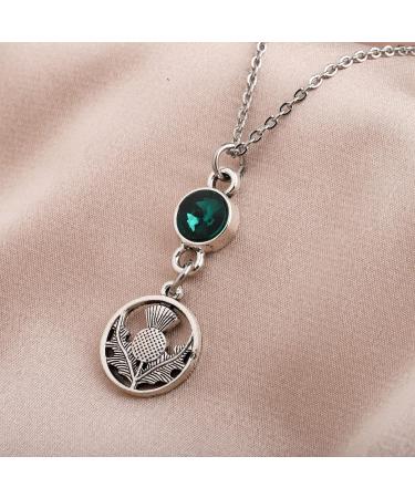 WSNANG Scottish Thistle Necklace - Elegant Thistle Pendant for Women | Scottish Blessing Jewelry in Silver - Buy Online on GoSupps.com