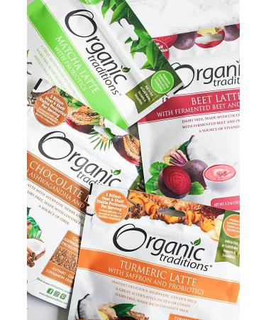 Organic Traditions Chocolate Latte with Ashwagandha & Probiotics â€“ 5.3 oz (150 g) | Boost Wellness & Flavor - Buy Online on GoSupps.com
